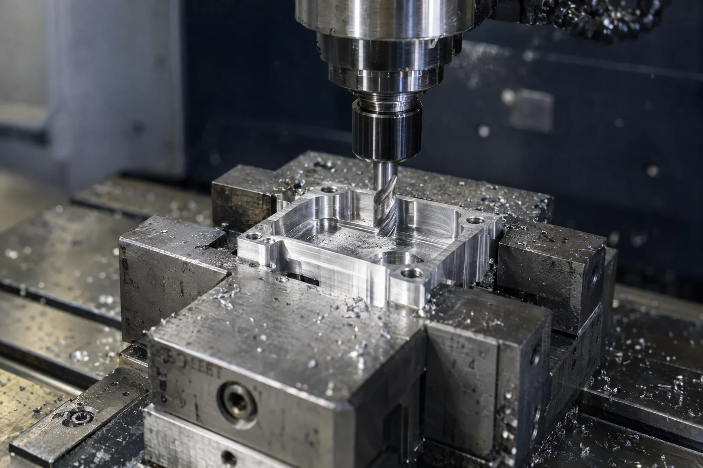 Temsili CNC frezeleme ile metal parça işleme görseli
